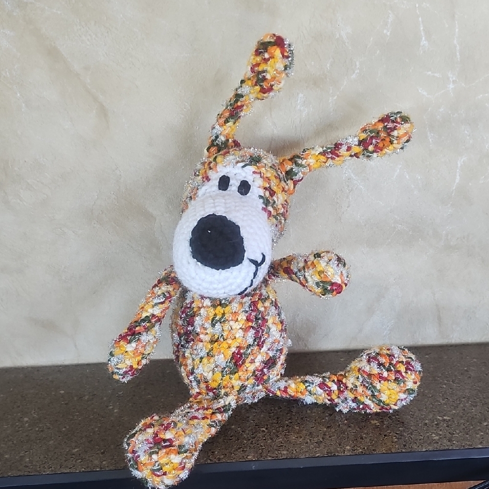 Multicolor Crochet Dog Toy Handmade Glitter Homemade NEW